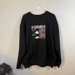 Former Crewneck Sweatshirt Black Graphic Print Men's Size XL